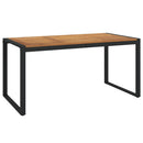 havebord med U-formede ben 160x80x75 cm massivt akacietræ