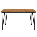havebord med hairpin-bordben 140x80x75 cm massivt akacietræ