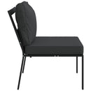 havestole 2 stk. med grå hynder 60x74x79 cm stål