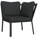 havestol med grå hynder 76x76x79 cm stål