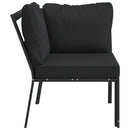 havestol med grå hynder 76x76x79 cm stål