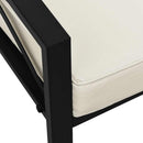 havestol med sandfarvede hynder 68x76x79 cm stål