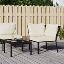 havestol med sandfarvede hynder 76x76x79 cm stål