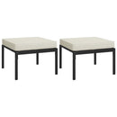haveskamler 2 stk. med sandfarvede hynder 60x60x35 cm stål