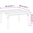 loungebord 60x60x35 cm stål sort