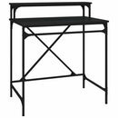 skrivebord 80x50x90 cm konstrueret træ og jern sort