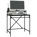 skrivebord 80x50x90 cm konstrueret træ og jern sort