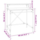 skrivebord 80x50x90 cm konstrueret træ og jern sort