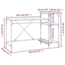 skrivebord m. hylder 135x50x90 cm konstrueret træ jern røget eg