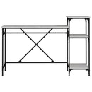 skrivebord 135x50x90 cm konstrueret træ og jern grå sonoma-eg