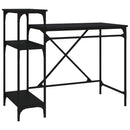 skrivebord m. hylder 105x50x90 cm konstrueret træ og jern sort