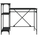 skrivebord m. hylder 105x50x90 cm konstrueret træ og jern sort
