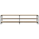 tv-bord 200x30x50 cm konstrueret træ og metal sonoma-eg