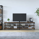 tv-bord 200x30x50 cm konstrueret træ metal røget egetræsfarve