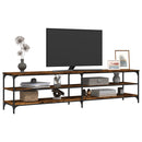 tv-bord 200x30x50 cm konstrueret træ metal røget egetræsfarve