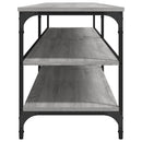 tv-bord 200x30x50 cm konstrueret træ og metal grå sonoma-eg
