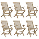 havestole 6 stk. 56x61x89 cm foldbare massivt teaktræ grå