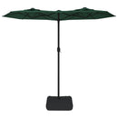 parasol m. dobbelt parasoldug 316x145 cm grøn