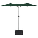 parasol m. dobbelt parasoldug 316x145 cm grøn
