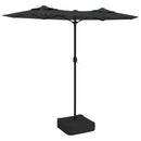 parasol m. dobbelt parasoldug 316x145 cm antracitgrå