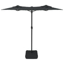 parasol m. dobbelt parasoldug 316x145 cm antracitgrå