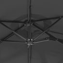 parasol m. dobbelt parasoldug 316x145 cm antracitgrå