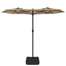 parasol m. dobbelt parasoldug 316x145 cm gråbrun