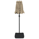 parasol m. dobbelt parasoldug 316x145 cm gråbrun