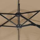 parasol m. dobbelt parasoldug 316x145 cm gråbrun