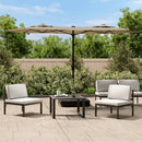 parasol m. dobbelt parasoldug 316x145 cm gråbrun