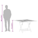 foldbart havebord 110x110x75 cm massivt teaktræ