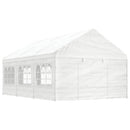 pavillon med tag 6,69x4,08x3,22 m polyethylen hvid