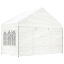 pavillon med tag 6,69x4,08x3,22 m polyethylen hvid
