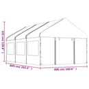 pavillon med tag 6,69x4,08x3,22 m polyethylen hvid