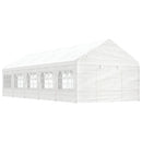 pavillon med tag 11,15x4,08x3,22 m polyethylen hvid