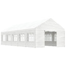 pavillon med tag 11,15x4,08x3,22 m polyethylen hvid