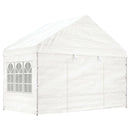 pavillon med tag 11,15x4,08x3,22 m polyethylen hvid