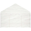 pavillon med tag 13,38x4,08x3,22 m polyethylen hvid