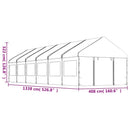 pavillon med tag 13,38x4,08x3,22 m polyethylen hvid