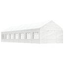pavillon med tag 15,61x4,08x3,22 m polyethylen hvid