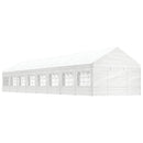 pavillon med tag 17,84x4,08x3,22 m polyethylen hvid