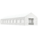 pavillon med tag 17,84x4,08x3,22 m polyethylen hvid