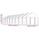 pavillon med tag 17,84x4,08x3,22 m polyethylen hvid