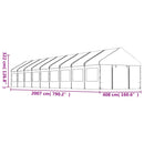 pavillon med tag 20,07x4,08x3,22 m polyethylen hvid