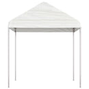 pavillon med tag 4,46x2,28x2,69 m polyethylen hvid