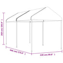 pavillon med tag 4,46x2,28x2,69 m polyethylen hvid