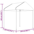 pavillon med tag 4,46x2,28x2,69 m polyethylen hvid