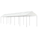 pavillon med tag 13,38x2,28x2,69 m polyethylen hvid