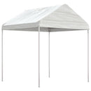 pavillon med tag 13,38x2,28x2,69 m polyethylen hvid