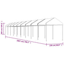 pavillon med tag 20,07x2,28x2,69 m polyethylen hvid